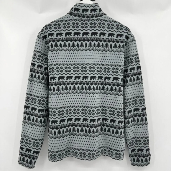 Chubbies‎ The Bear Hug Gray Fleece Pullover 1/4 Zip Nordic Men’s Size Medium - Picture 5 of 9